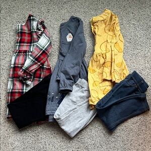 Lot of 3 dress/leggings combo size 4T